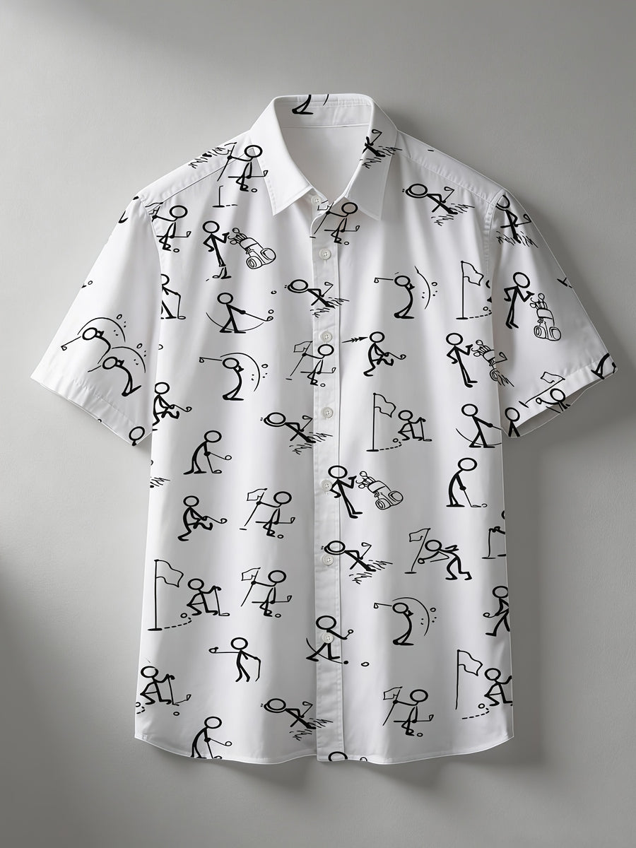 Men's Summer Short-Sleeve Shirt, Hawaiian Style, Unisex All-Over Digital Print Design, Youthful Beach Casual Style, Men's Top - Mixed colors