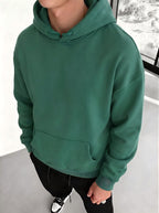 Men's Hooded Sweatshirt with Astronaut Moon Fishing Print, Comfortable, Casual, Soft, Breathable for Spring and Autumn Daily Commuting - Dark Green