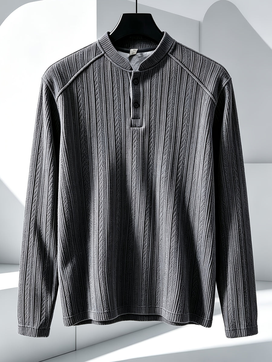 Men's Sweatshirt, Spring/Autumn American-Style Stand Collar Fashion Long-Sleeve T-Shirt, Men's Streetwear Brand Wheat Ear Pattern Heavyweight Base Layer or Outerwear Top, New Arrival in Stock - Grey