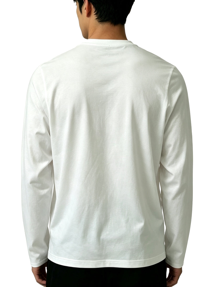 1pc, Men'S Long-Sleeve Sweatshirt, 3D Embossed Letter Crew Neck Top, American Street Casual Style, 2026 Fall And Winter Regular Fit, Men'S Clothing for Daily Commute, Shopping, Parties, Home Wear, Outings, Men'S Sweatshirt - White
