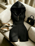 Women's Fashion Casual Jumpsuit - Black