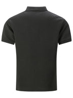 Men'S Twill Embossed Jacquard Half-Zip Polo Shirt, Lapel Short-Sleeve Casual Top with Single Chest Pocket, Lightweight & Breathable Men'S T-Shirt for Daily Summer Wear, Business Occasions And Golf - Black