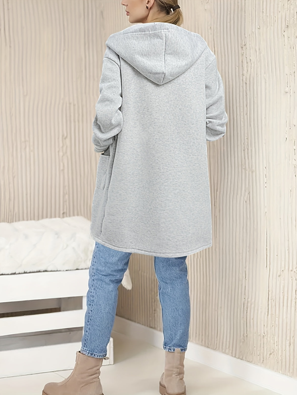 Women'S Casual Jacket A6600-1 - Light Grey