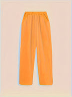Women'S Spring And Summer Fashion Casual Solid-Color Trousers, Suitable for Beaches, Walking, And Parties - Orange