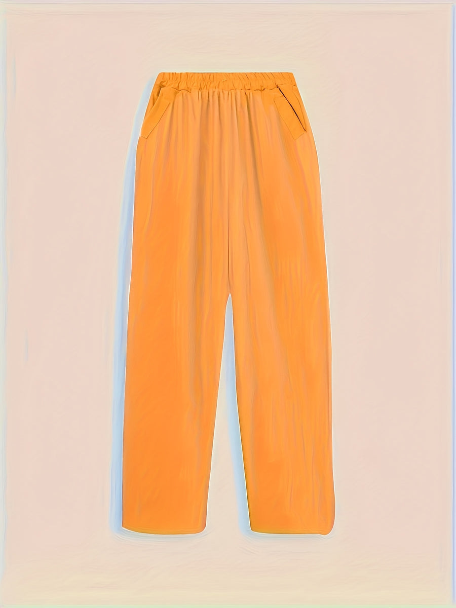 Women'S Spring And Summer Fashion Casual Solid-Color Trousers, Suitable for Beaches, Walking, And Parties - Orange