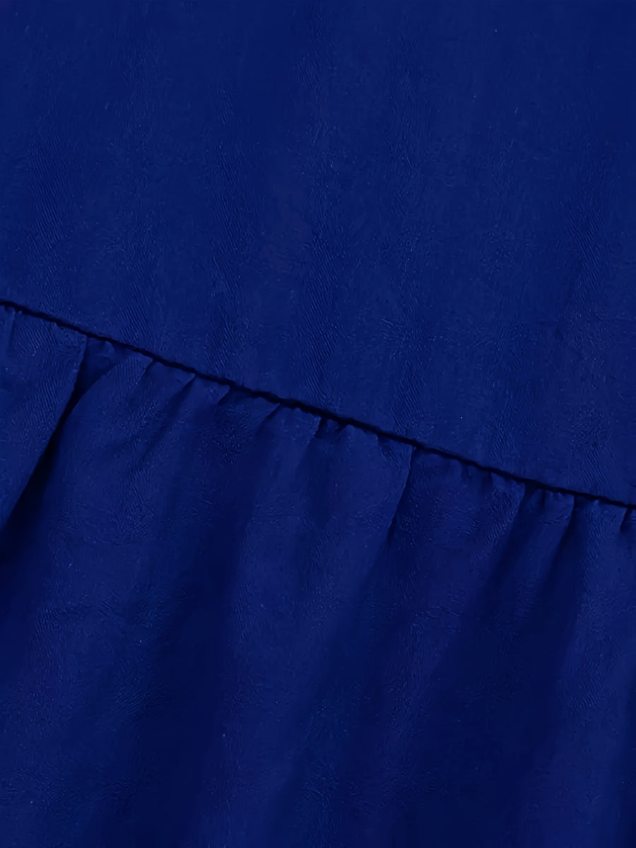 Women's Olive Green Pleated Midi Skirt - Lightweight Adjustable Drawstring Waist, Hand Washable Spring/Summer Elegant Solid Color Skirt for Casual & Formal Outfits, Casual Attire, Nontransparent Fabric, Spring Fashion, Classic Style, Breathable Material - Navy Color