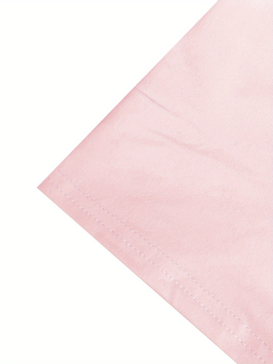Graphic Print Drop Shoulder T-Shirt, Short Sleeve Crew Neck Casual Top for Spring & Summer, Women'S Clothing - pink color