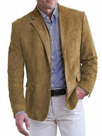 Men's Lightweight Jacket, Casual Jacket, -like Jacket, Outdoor Soft Button Jacket, Spring and Autumn Casual Stand Collar Regular Light Khaki Color Black Navy Blue Khaki Color Army Green Jacket - Khaki
