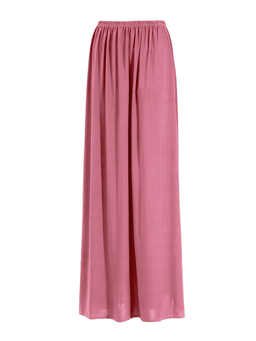 2pcs Women'S Solid Color Robe And Skirt Set, a Conservative And Elegant Outfit for Everyday Wear, Featuring Sleeves Inspired by Middle Eastern Traditional Culture, Abayas - Rose Red