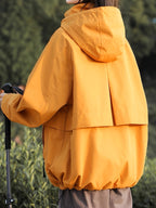 Women's Outdoor Windbreaker Jacket, Stylish Autumn/Winter Outerwear, Casual Loose Windproof Jacket, Fashionable Cardigan Workwear Trench Coat - Orange