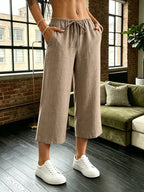 2pcs Women's Quick-Dry Compression Capri Pants - Full-Length Suitable for,, & Casual Wear, Pocketed Leggings, Machine Washable Solid Color Pants for Year-Round and Everyday Use - Coffee... Khaki Exquisite Hemp