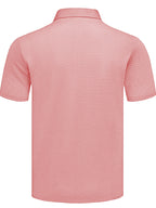 3pcs Pc Men's Quick-Dry Breathable Polo Shirts - Short Sleeve T-Shirts with Collar, Triangle Print & Suitable for Golf, Fishing, Beach, Camping | Multi-pc for Outdoor Activities | Casual Summer Wear, Hand Washable (No Transparency) - White-Blue-Pink