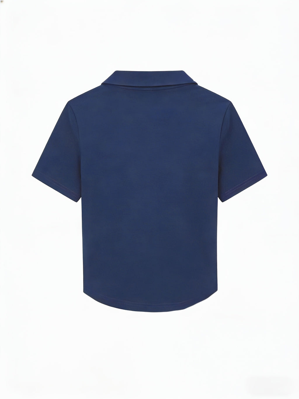 Women'S Summer Short-Length Sexy And Slim-Fit Stretchy Short-Sleeve T-Shirt in White, Casual And Fashionable Blouse Style - Navy Color