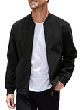 Multi-color Suede Jacket for Spring and Autumn - Black