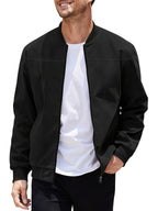 Multi-color Suede Jacket for Spring and Autumn - Black