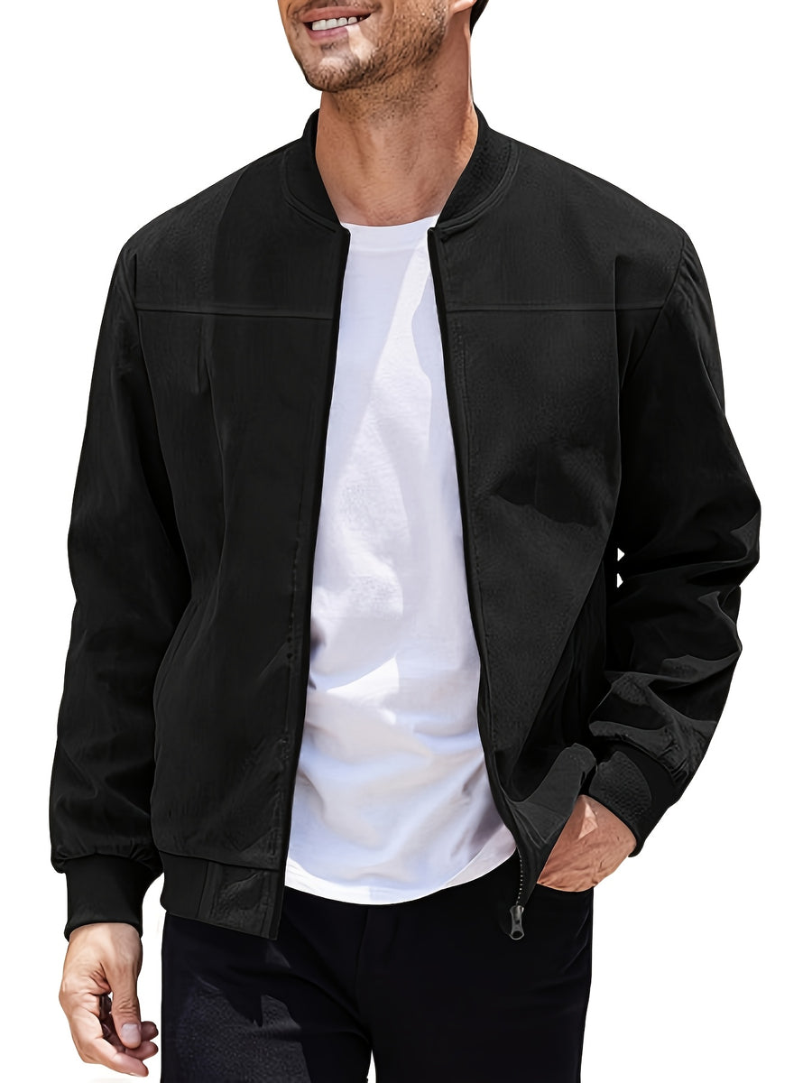 Multi-color Suede Jacket for Spring and Autumn - Black