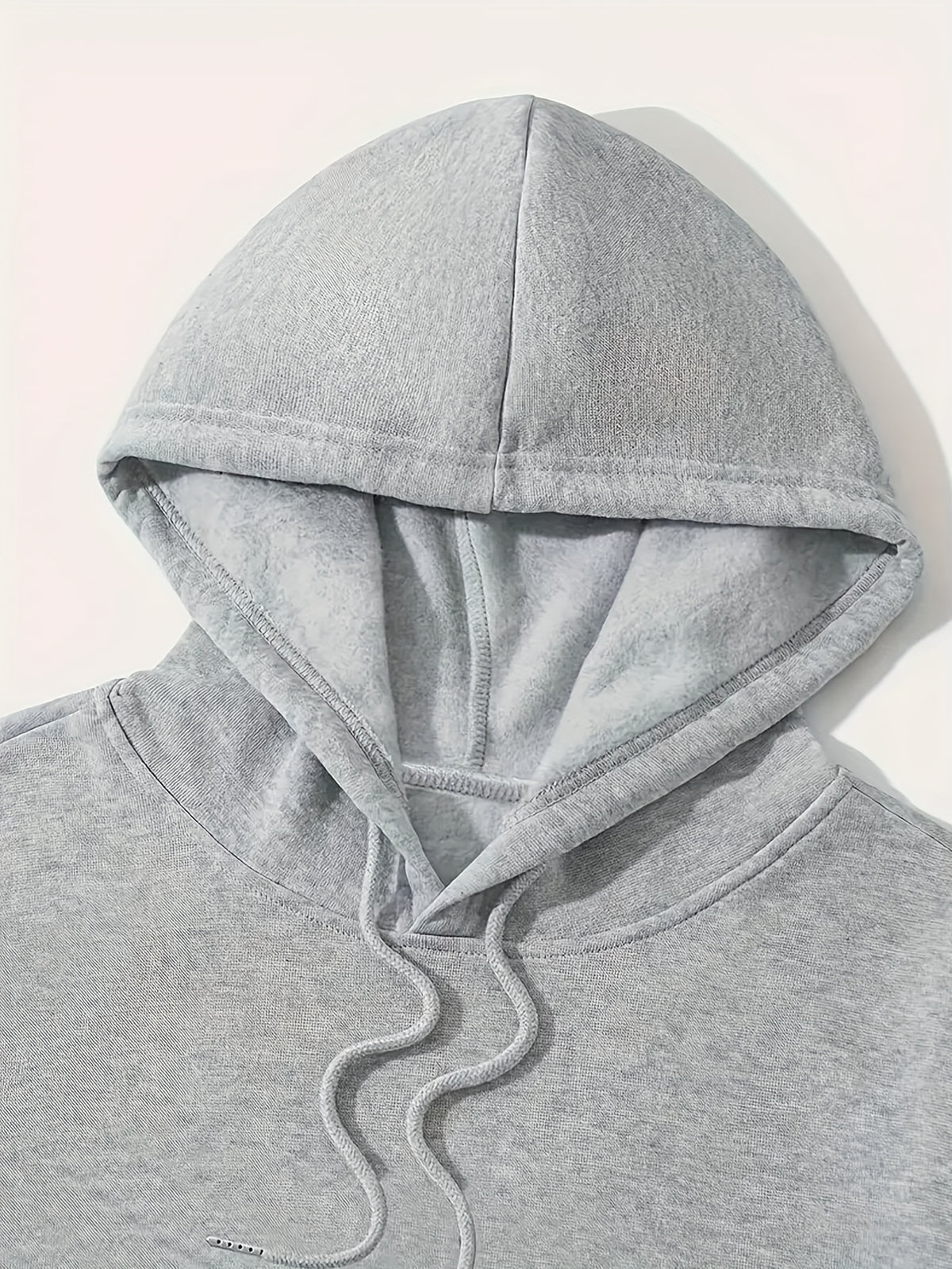 3pcs Urban Element Print Sweatshirt, Men's Casual Hooded Sweatshirt, Long-sleeve Pullover, Slight Stretch, Knitted Polyester Fabric, Regular Men's Hoodie - Light Grey