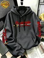 By Warner Bros., 2026 New Adventure Treasure Print, Men's Hoodie, Hooded Sweatshirt, Kangaroo Pocket and Drawstring Hat, Suitable for Daily and Outdoor Sports Wear, Autumn and Winter Warm Jacket, Fashionable Jacket - Dark Gray