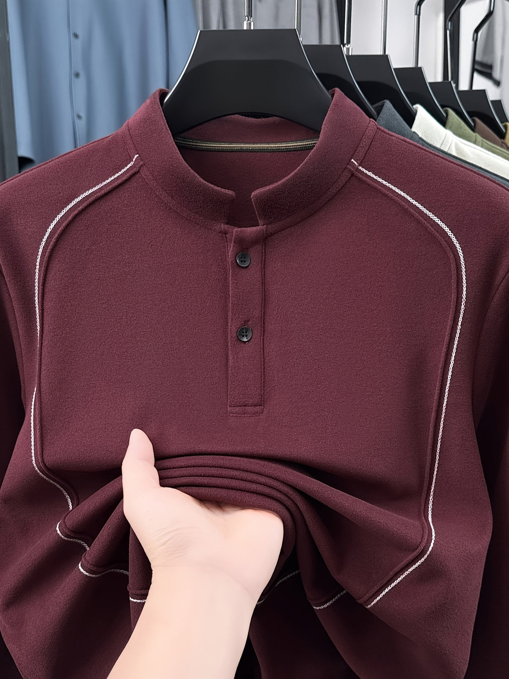 Father's Day Gift for Men 2026 Spring New Arrival Three-Layer Sweatshirt, Heavy-Duty Stitching with Double-Sided Cationic, Essential Business Commute Wear - Red