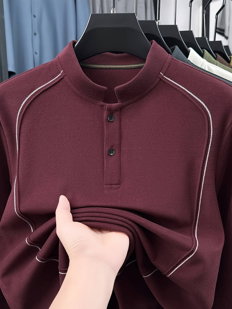 Father's Day Gift for Men 2026 Spring New Arrival Three-Layer Sweatshirt, Heavy-Duty Stitching with Double-Sided Cationic, Essential Business Commute Wear - Red