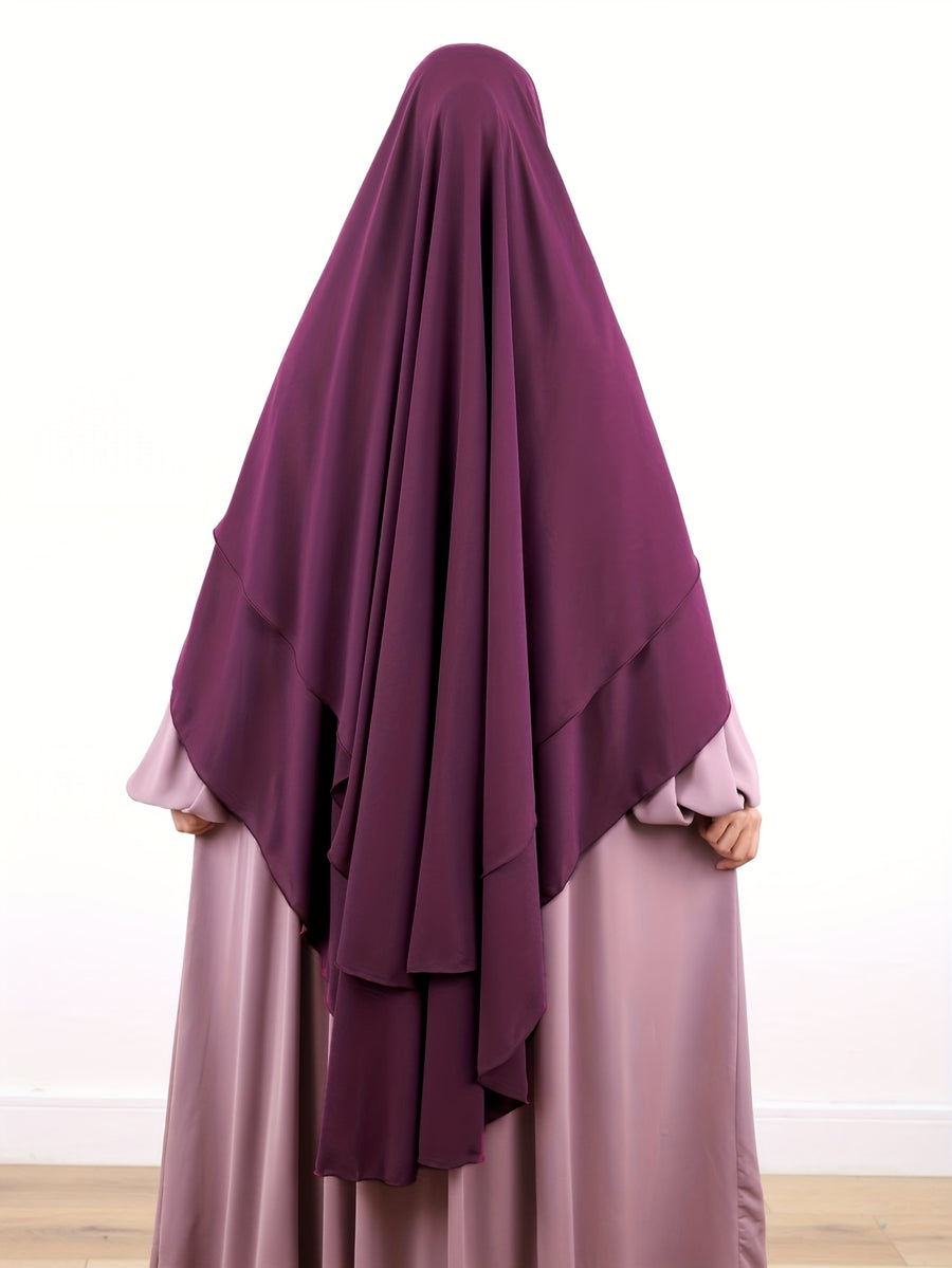 Elegant Flowy Head Wrap, Breathable Lightweight Fabric Casual Head Cover Suitable for Daily Outdoor and Home Styling - Burgundy