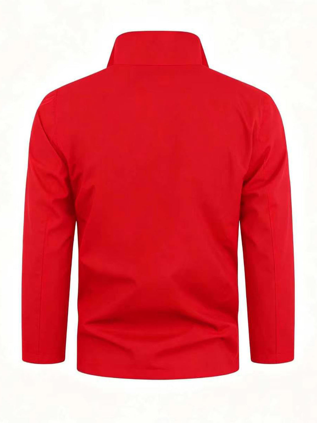 Outdoor Windproof Jacket with Maple Leaf Print, Softshell Fabric, Men'S Casual Hiking Coat, One-Piece Design - Red
