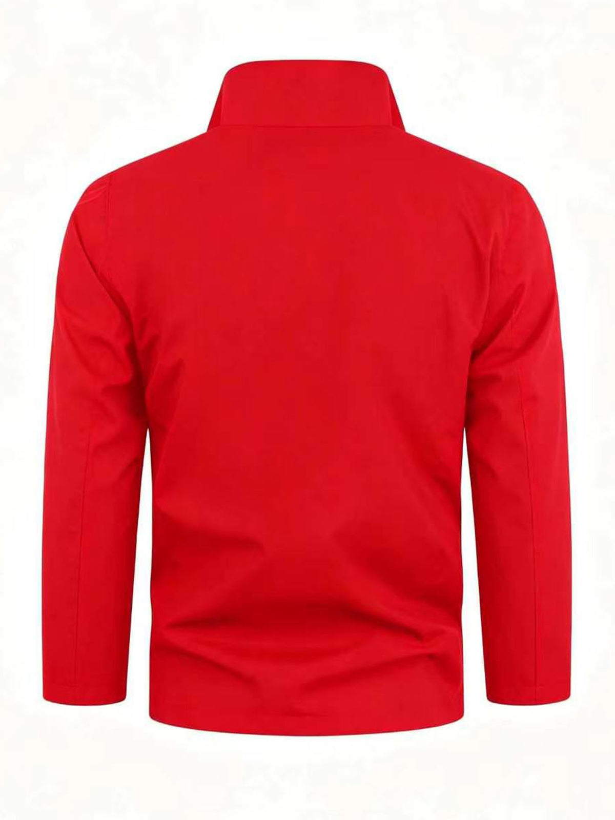 Outdoor Windproof Jacket with Maple Leaf Print, Softshell Fabric, Men'S Casual Hiking Coat, One-Piece Design - Red
