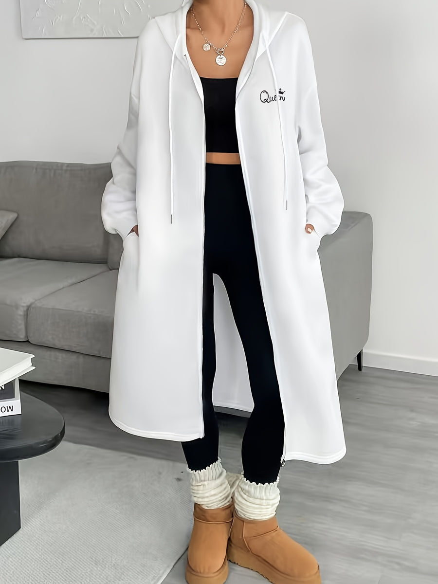 Women'S Fashion Color Block Jacket Zipper Outerwear - White