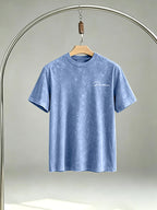 High Street Distressed Short Sleeve Three-pc Crew Neck T-Shirts for Men, Slim Fit, Casual, for Layering or Wearing Outdoors, Basic Tees - Green + Light Blue + Khaki
