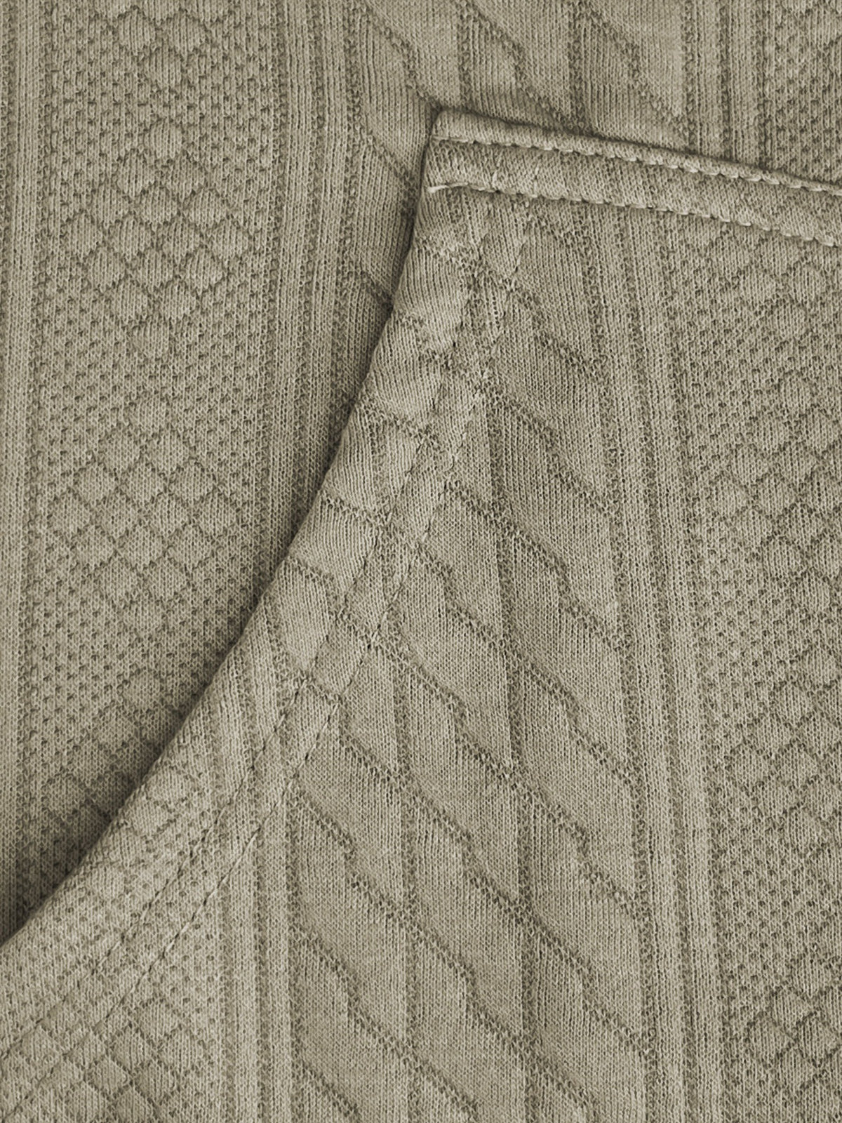 Men's V-neck Knitted Cardigan with 3D Embossed Jacquard Design, Simple and Mature Light Style, Spring/Autumn Regular Fit, Button Closure with Side Pockets, Blended Knit Fabric, Multi-color Casual Outerwear for Home, Outings, Dates, and Commuting - Khaki