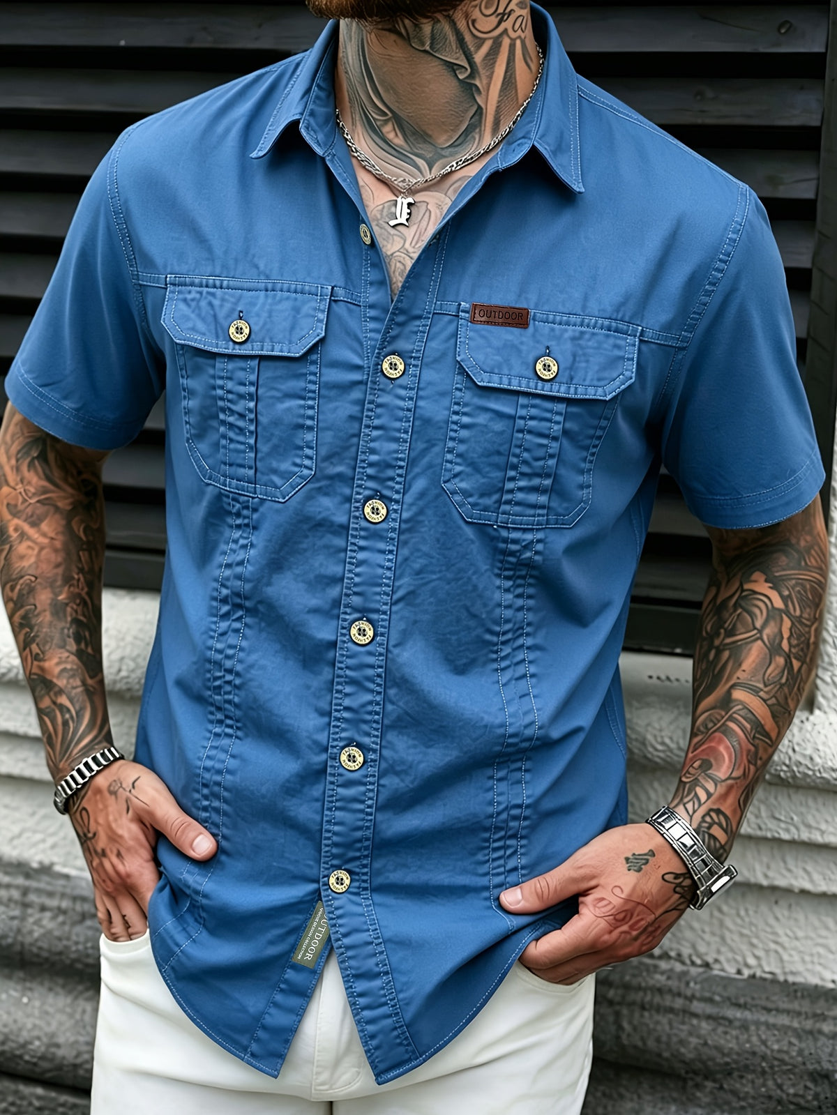 Men'S Summer Cool Shirt Top - Casual, Versatile, Sweat-Absorbent And Quick-Dry Short Sleeve Shirt. Fashionable And Trendy Men'S Clothing. Suitable for Daily Workwear, Outings, Shopping, Vacations, And Leisure Activities - Dark Blue 1
