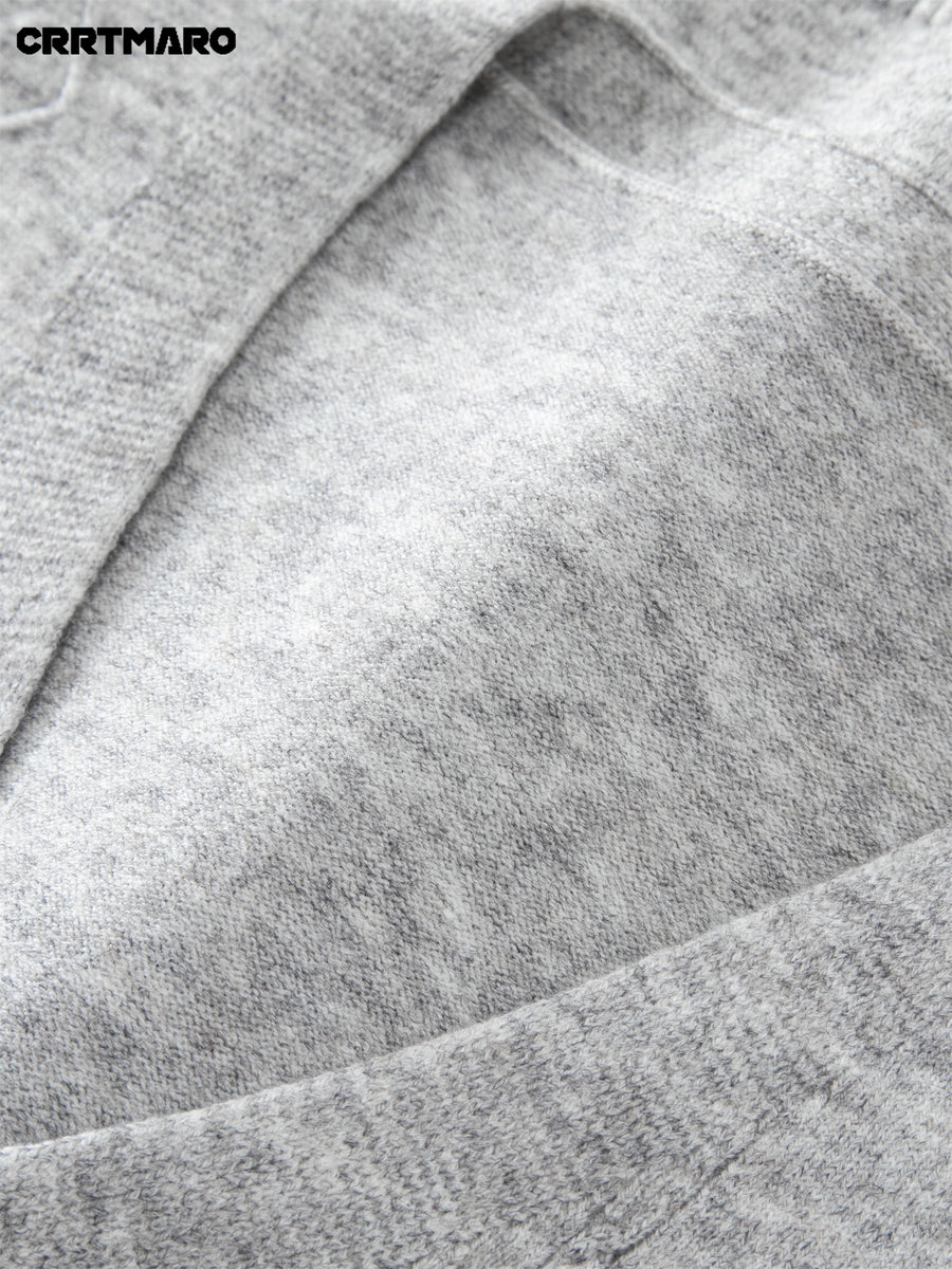 Men'S Jacquard, Solid Color, Button-Front Knit Cardigan, Warm Casual Layering Top for Fall And Winter - Dark Gray