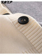 ZBZP Autumn/Winter Knitted 3D V-Neck Solid Color Sweater, Basic Knit Cardigan, Men's Fashion Knitwear Long-Sleeve Outerwear 10719 - Black