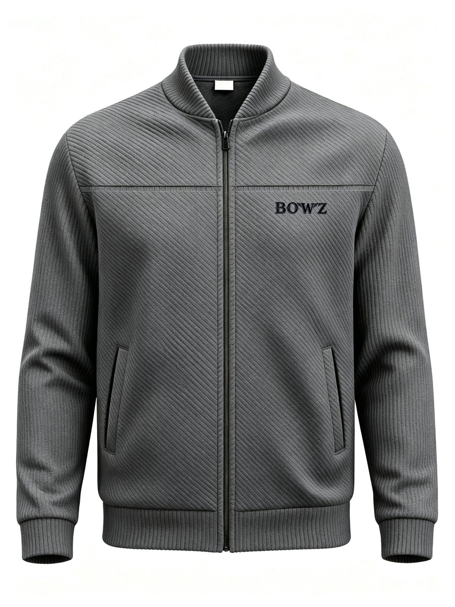 Men's New Spring/Autumn Baseball Collar Jacket, Fashionable Business Casual Outerwear, Versatile Long-Sleeve Jacket, Suitable for Office Workers and White-Collar Men for Casual Outings and Daily Commutes, Comfortable and Stylish Solid Color Jacket - Grey