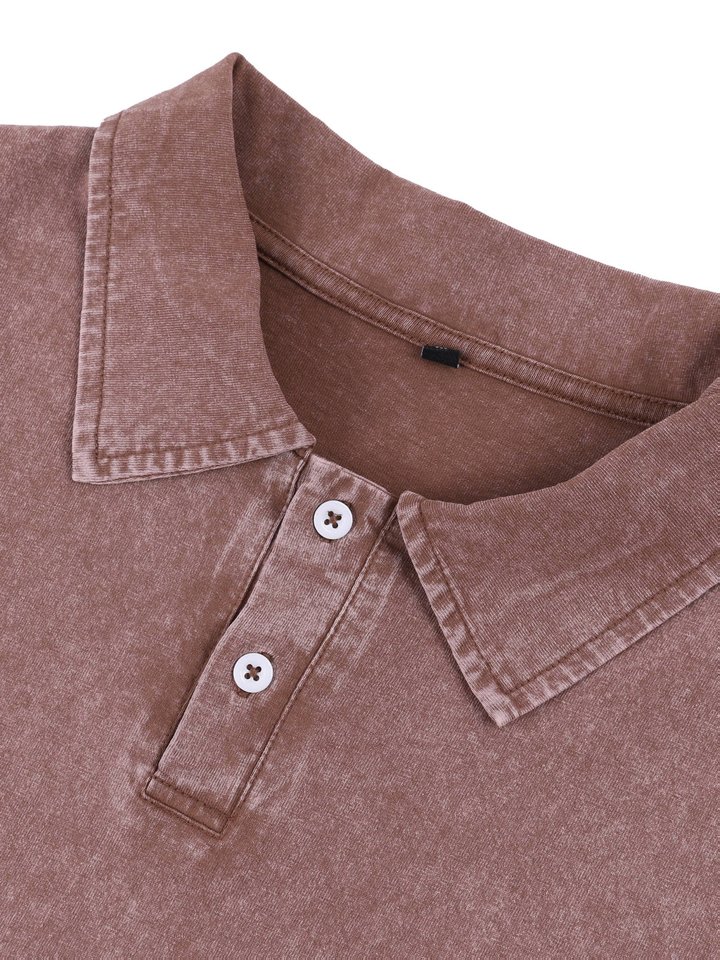 240G Heavyweight Combed Pure Men'S POLO Shirt Easy Retro Washed Loose Lapel Short Sleeve Skin-Friendly Temperament Autumn Summer Daily Commute Casual Top - Light Brown-1