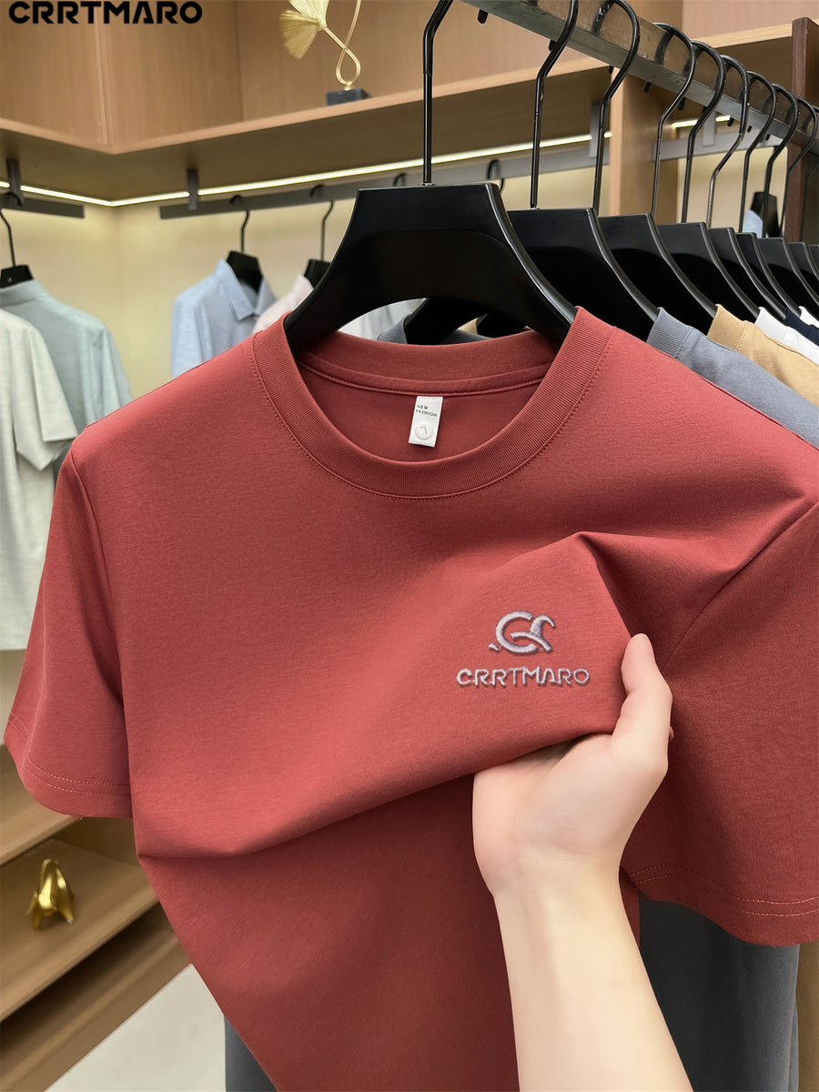 Kartmar CRRTMARO Summer New Round Neck Quick-Dry Short Sleeve T-Shirt Men'S Youth Loose Casual Short Sleeve Top Men'S Clothing SP - Red