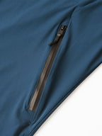 Men'S Spring Summer Solid Color Fashion Print Logo Hooded Jacket Top, Full-Zip Front Lightweight Outdoor Jacket, Athletic Running Thin Coat (2pcs Set) Winter Clothes for Men - Peacock blue + light gray