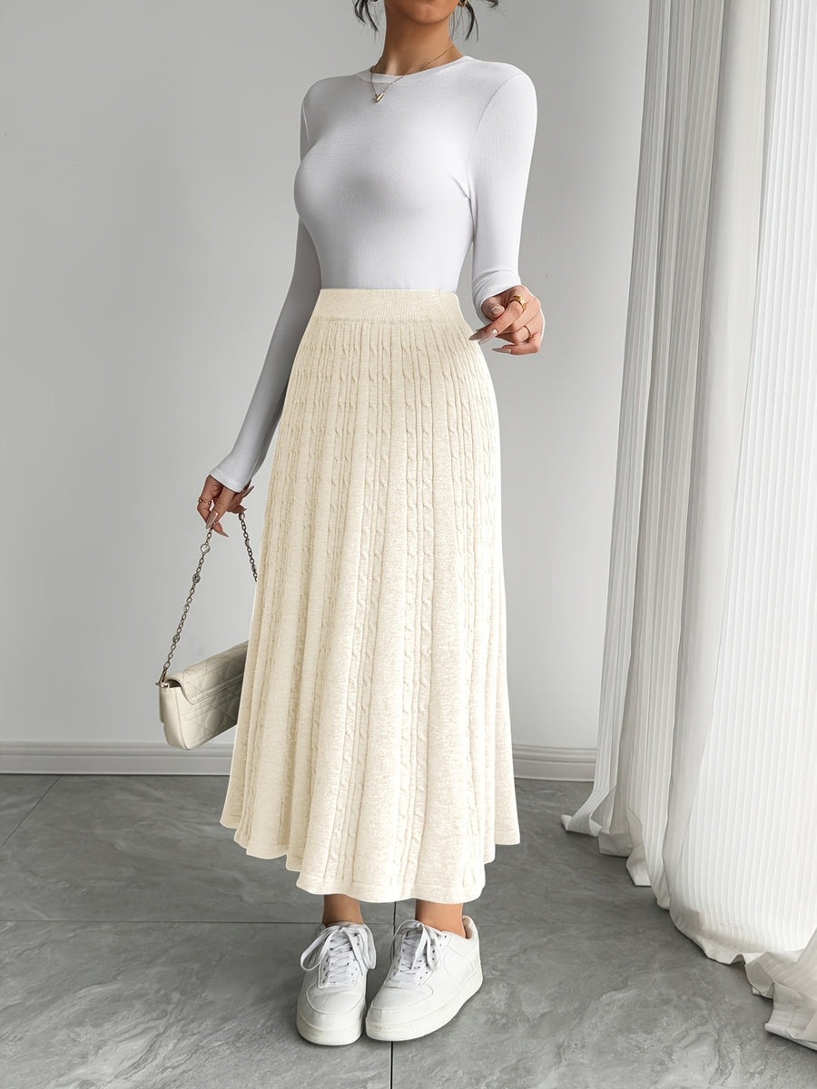 Women'S Autumn and Winter Casual Solid Color Mini Skirt - Beige