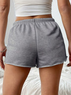 Cat Ear Women's Summer Solid Color Simple Casual Shorts, Suitable for Summer - Grey