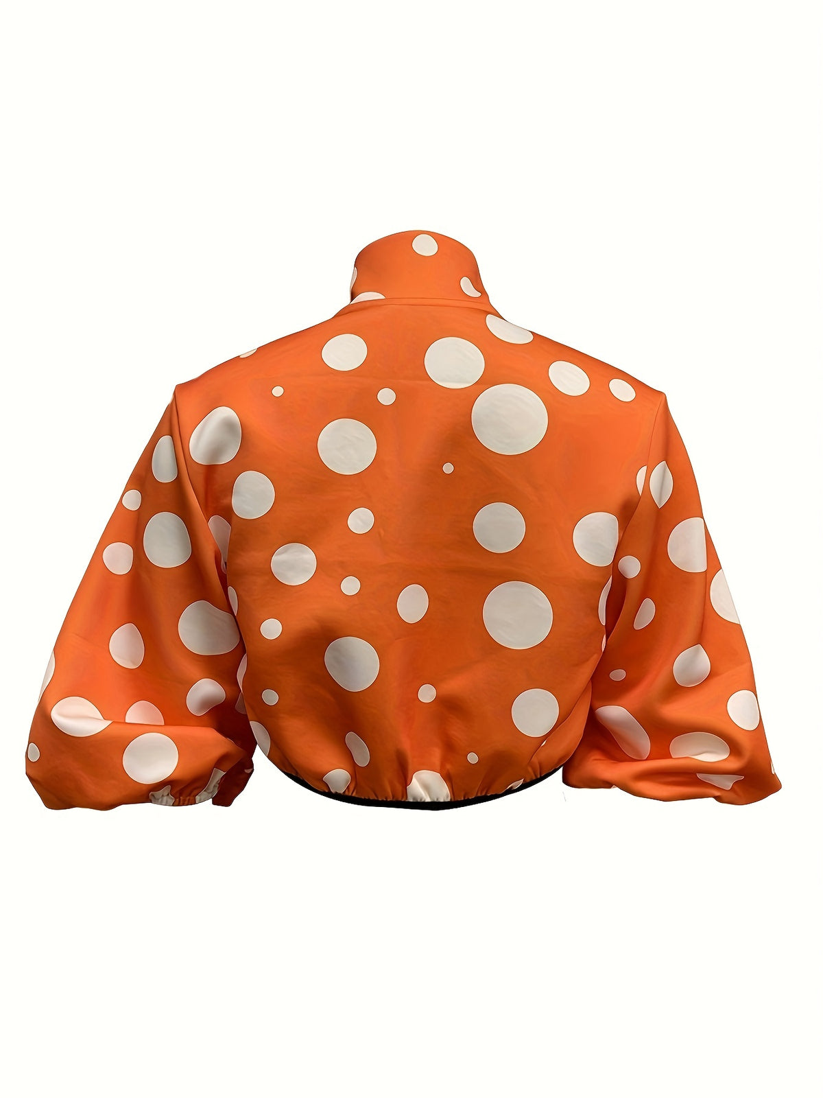 LN955 Autumn New Print Zipper Long Sleeve Women's Casual Short Jacket - Orange