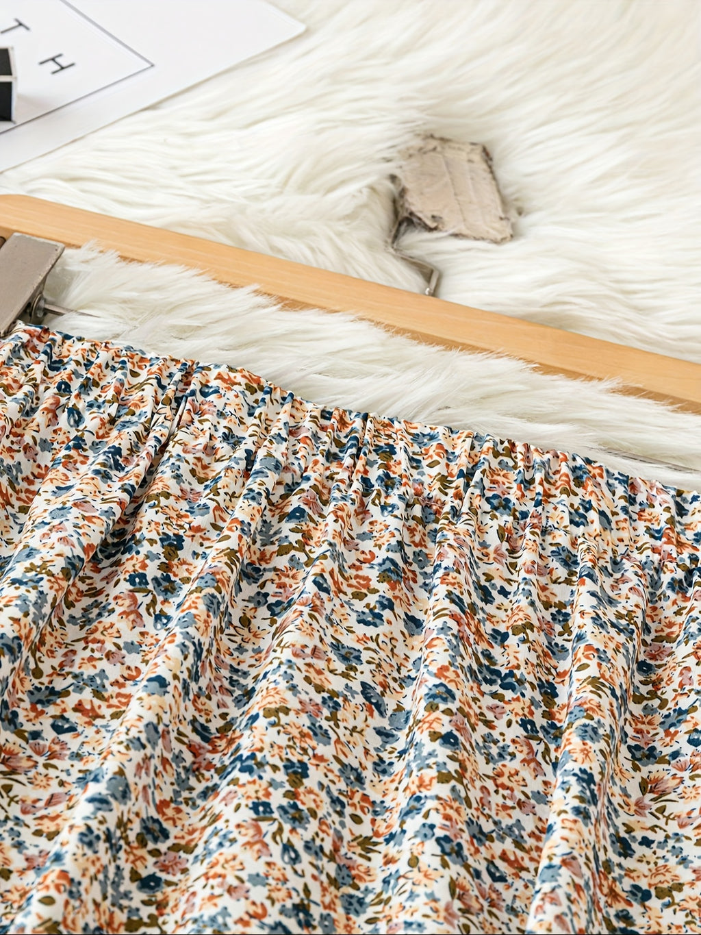 1pc Women's Floral Print Elastic High-waisted A-line Skirt - Multicolor