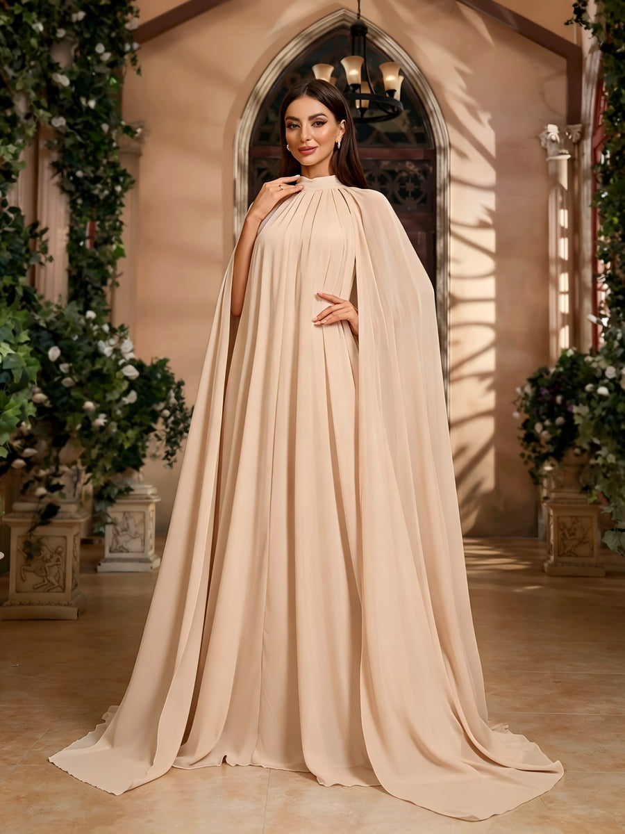 Elegant And Exquisite Evening Dress, Full Skirt Women'S Long Dress, Party Dress, New Women'S Dress, Hosting Performance Dress, Bridesmaid Dress, Casual Dress, Prom Dress, Summer Dress, Graduation Dress, Women'S Sexy Performance Dress - Apricot