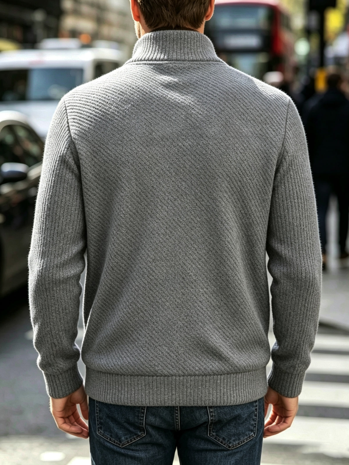 Men's New Spring/Autumn Baseball Collar Jacket, Fashionable Business Casual Outerwear, Versatile Long-Sleeve Jacket, Suitable for Office Workers and White-Collar Men for Casual Outings and Daily Commutes, Comfortable and Stylish Solid Color Jacket - Grey