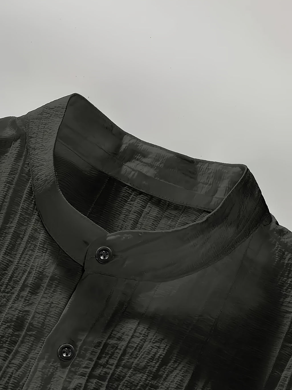 [Pearson OBM] Men'S Comfortable Long Sleeve Casual Shirt - Party Wear, Lightweight Breathable Stand Collar Button-Up, Versatile for Daily Wear, Activities, And Outings, Fashionable Men'S Clothing for Various Occasions, Street Style - Grey