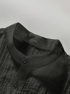 [Pearson OBM] Men'S Comfortable Long Sleeve Casual Shirt - Party Wear, Lightweight Breathable Stand Collar Button-Up, Versatile for Daily Wear, Activities, And Outings, Fashionable Men'S Clothing for Various Occasions, Street Style - Grey
