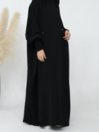 Plus Size - Plus Size - 1pc Prayer Jilbab Outfit for Muslim Women, Stylish And Elegant, Features a Solid Color, Ideal for Everyday Wear, Festivals, Gatherings, And Outdoor Events. Women'S Islamic - Black