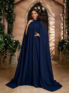 Elegant And Exquisite Evening Dress, Full Skirt Women'S Long Dress, Party Dress, New Women'S Dress, Hosting Performance Dress, Bridesmaid Dress, Casual Dress, Prom Dress, Summer Dress, Graduation Dress, Women'S Sexy Performance Dress - Navy Color