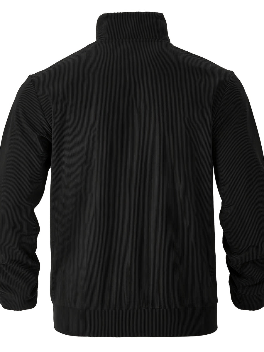 Autumn/Winter New Corduroy Jacket, Casual Top for Men, Suitable for Various Occasions - Including Men, Adults, Students, Couples, Outdoor, Street Style. Men'S Casual Corduroy Jacket, Suitable for Commuting And Outdoor Activities - Black