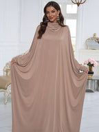 1pc Elegant And Fashionable Hooded One-Piece Abaya Été Abaya Femme Women Abaya Muslim Dress Robe Été Abaya Femme Prayer Jilbab - Pale Pinkish Gray
