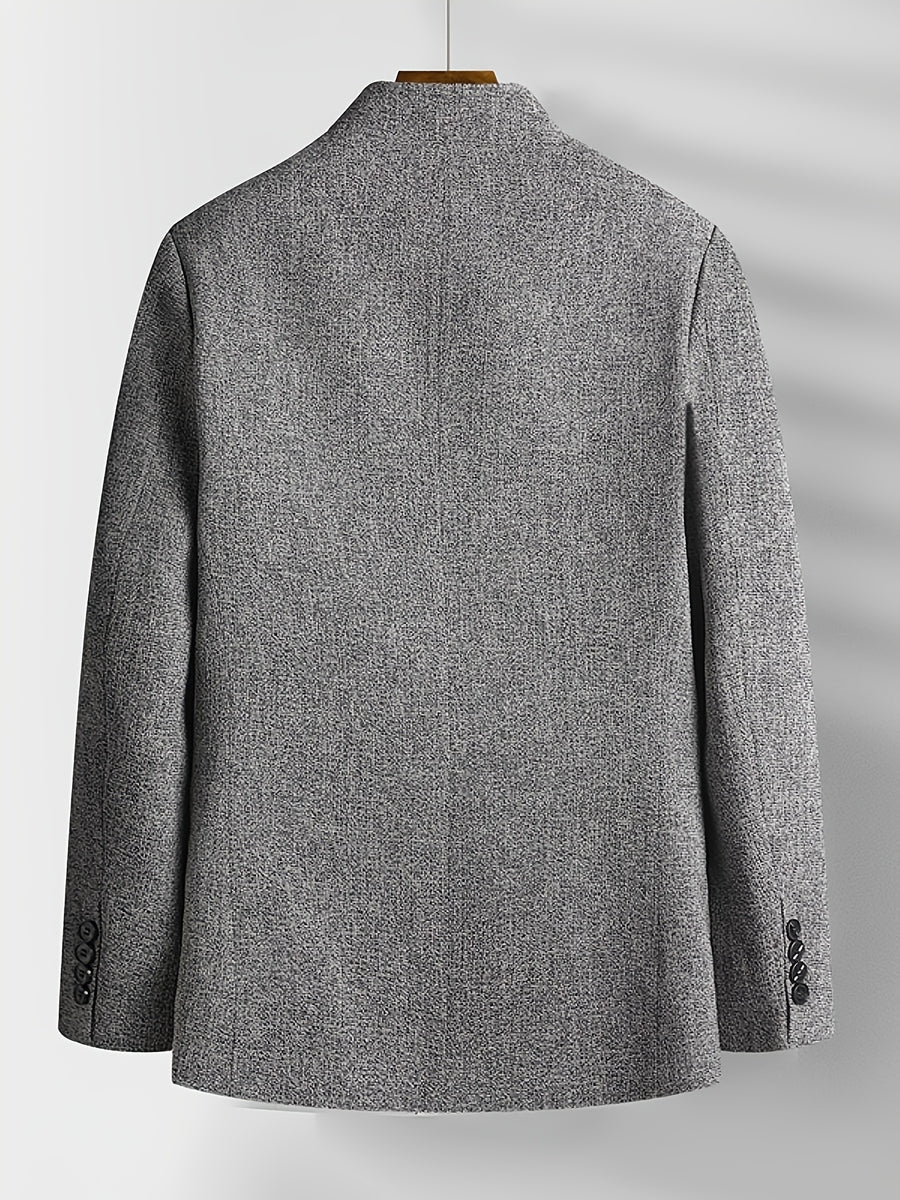 Father'S Day Gift for Men, New Chinese-Style Stand-Up Collar Jacket for Men in Spring And Autumn, Chinese Style Is Elegant And Dignified, The Version Is Slim And Not Bloated, Daily Commuting And Leisure Show a Casual Style - Grey